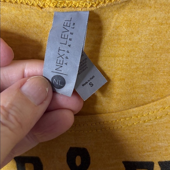 Next Level Apparel Mustard Graphic Tank “Wild & Free Honey Bee” Dovetail Hemline - Picture 3 of 8